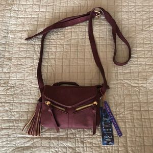 purple shoulder bag